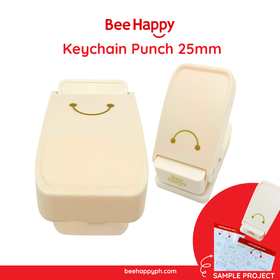 Bee Happy Keychain Punch 25mm