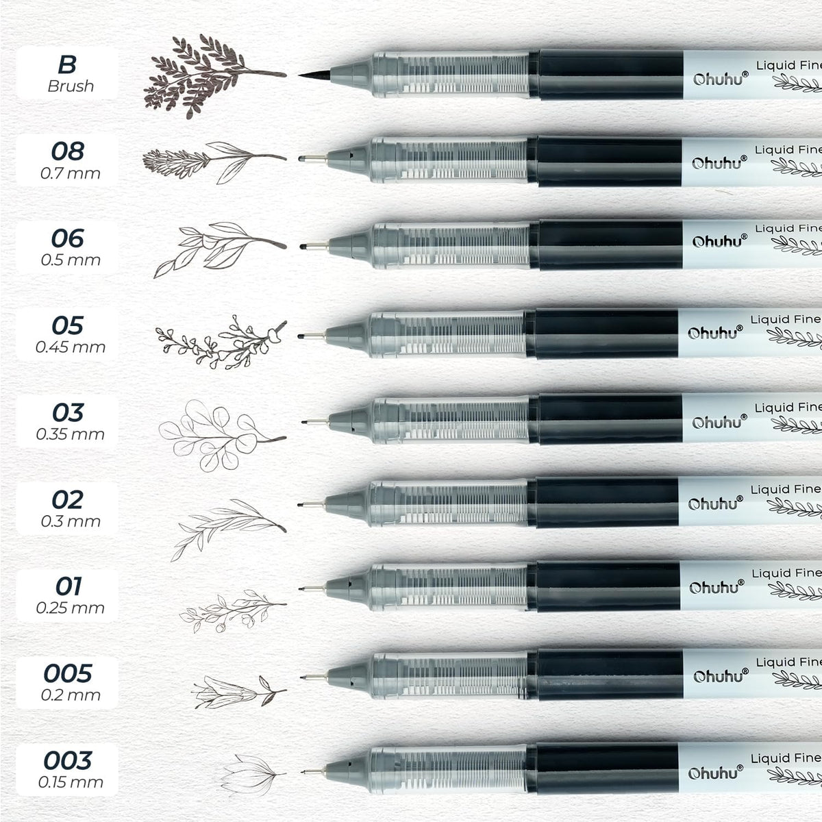 Ohuhu Kohala Liquid Fineliner Drawing Pens (9pcs) Y30-80600-53