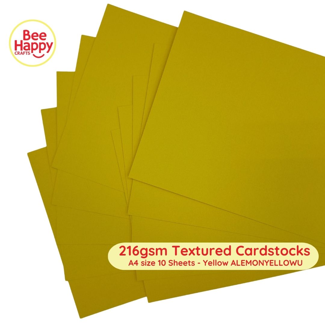 Bee Happy 216gsm Textured Cardstocks A4 Size 10 Sheets - Neutrals & Basics