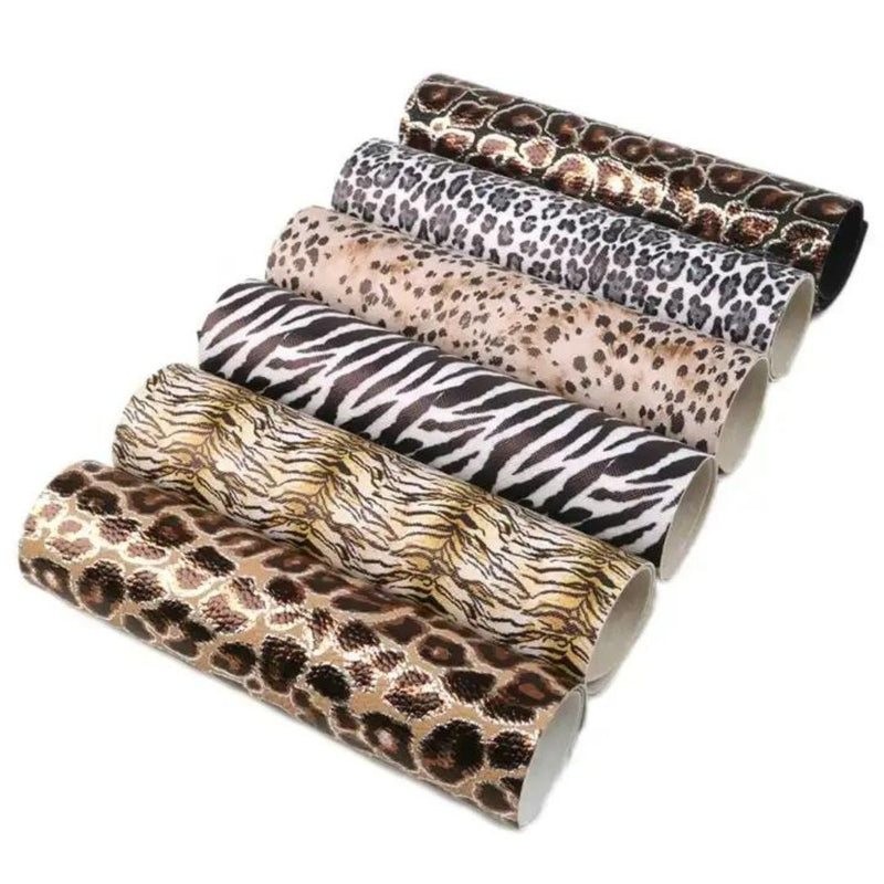 Bee Happy Faux Leather Sheets - Leopard Patterned Imitation 6pcs