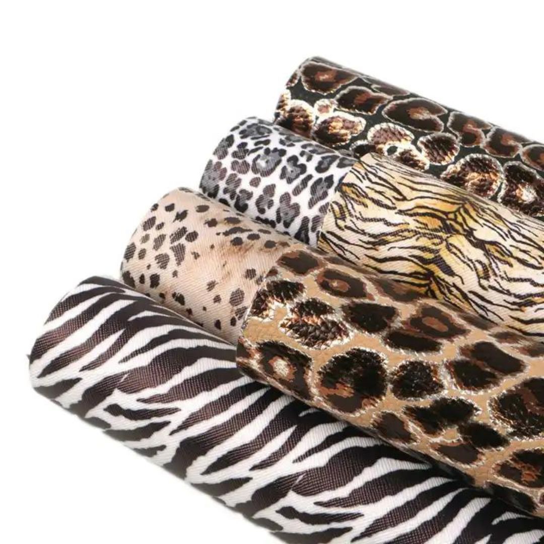 Bee Happy Faux Leather Sheets - Leopard Patterned Imitation 6pcs