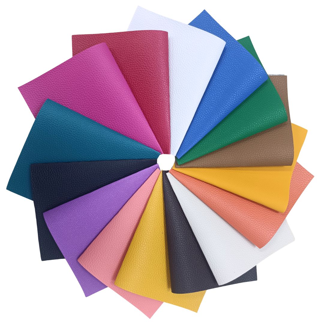 Bee Happy Faux Leather Sheets - Litchi Texture Solid Color 15pcs