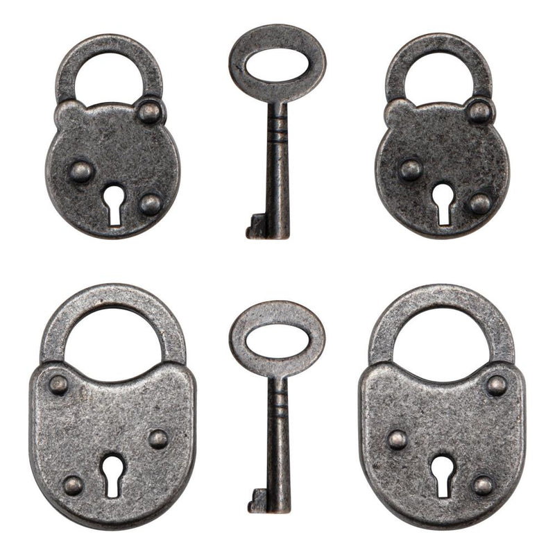 Tim Holtz Idea-Ology Metal Adornments Locks and Keys 6/Pcs