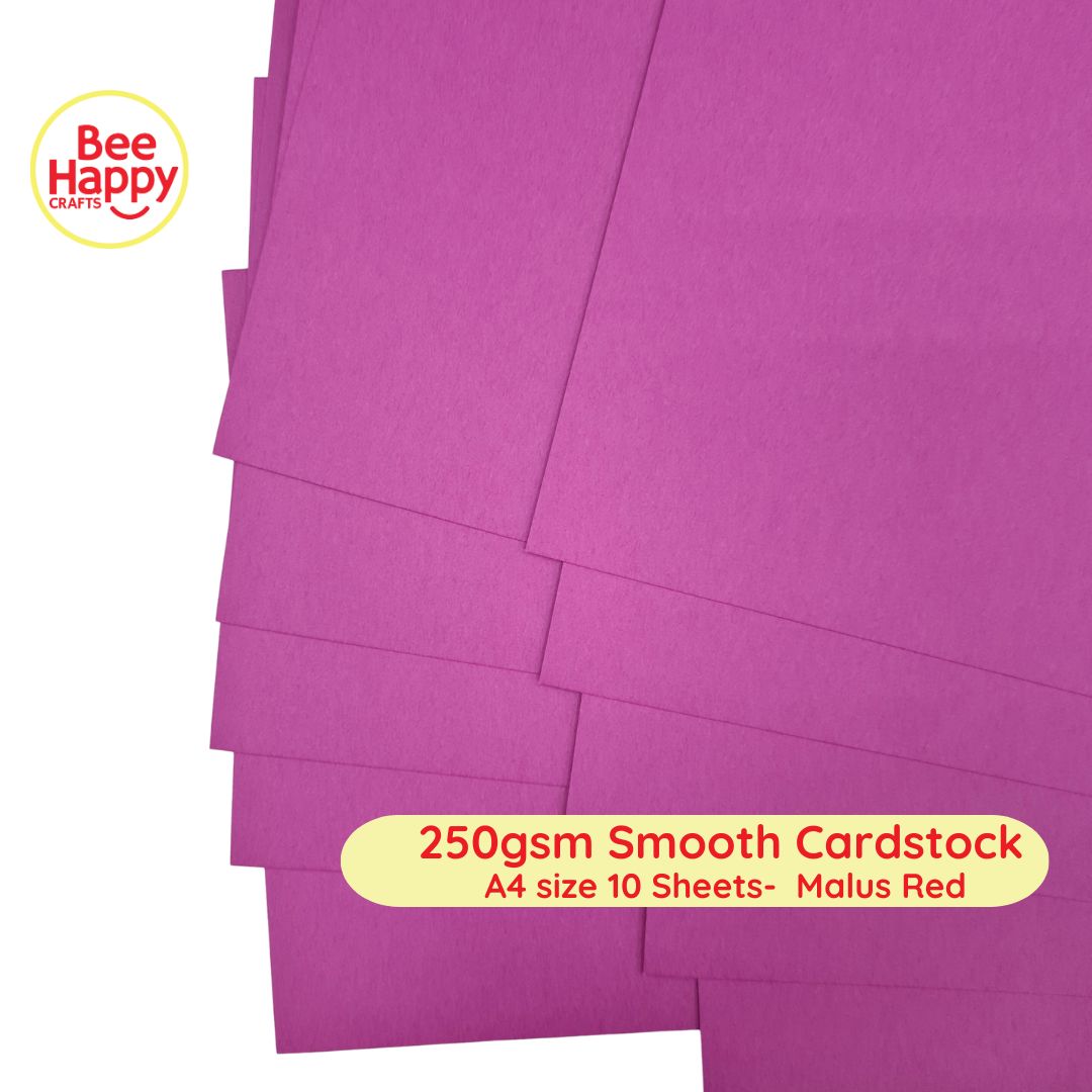Bee Happy 250gsm Smooth Cardstocks 10 Sheets - Primary Colors