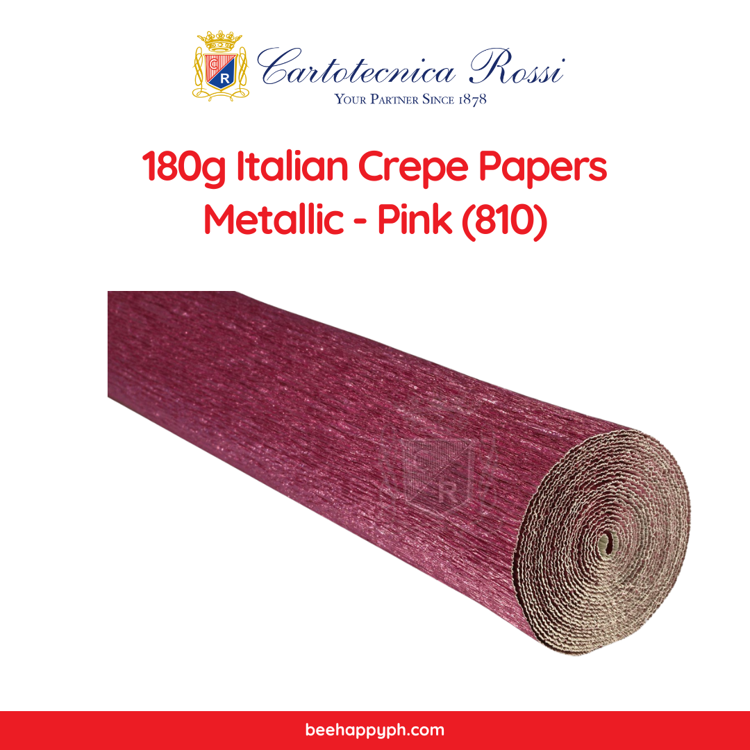 Cartotecnica Rossi Crepe Papers 180g (Purple & Pink Shades) Full Roll Premium Italian Crepe Papers