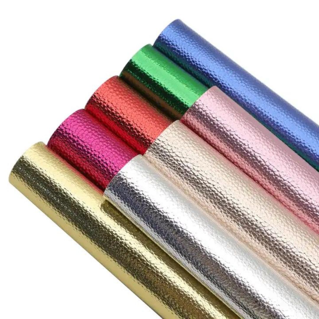 Bee Happy Faux Leather Sheets - Solid Metallic 8pcs