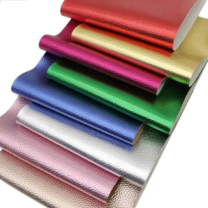 Bee Happy Faux Leather Sheets - Solid Metallic 8pcs