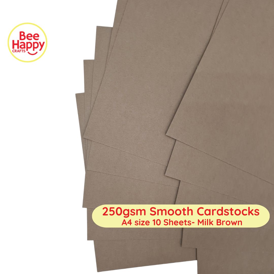 Bee Happy 250gsm Smooth Cardstocks 10 Sheets - Neutrals & Grays