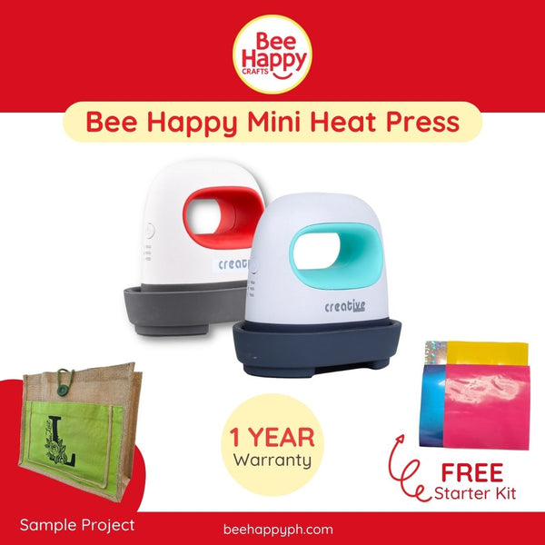 Bee Happy Mini Heat Press for Heat Transfer Vinyl (HTV) or Iron On (220V)