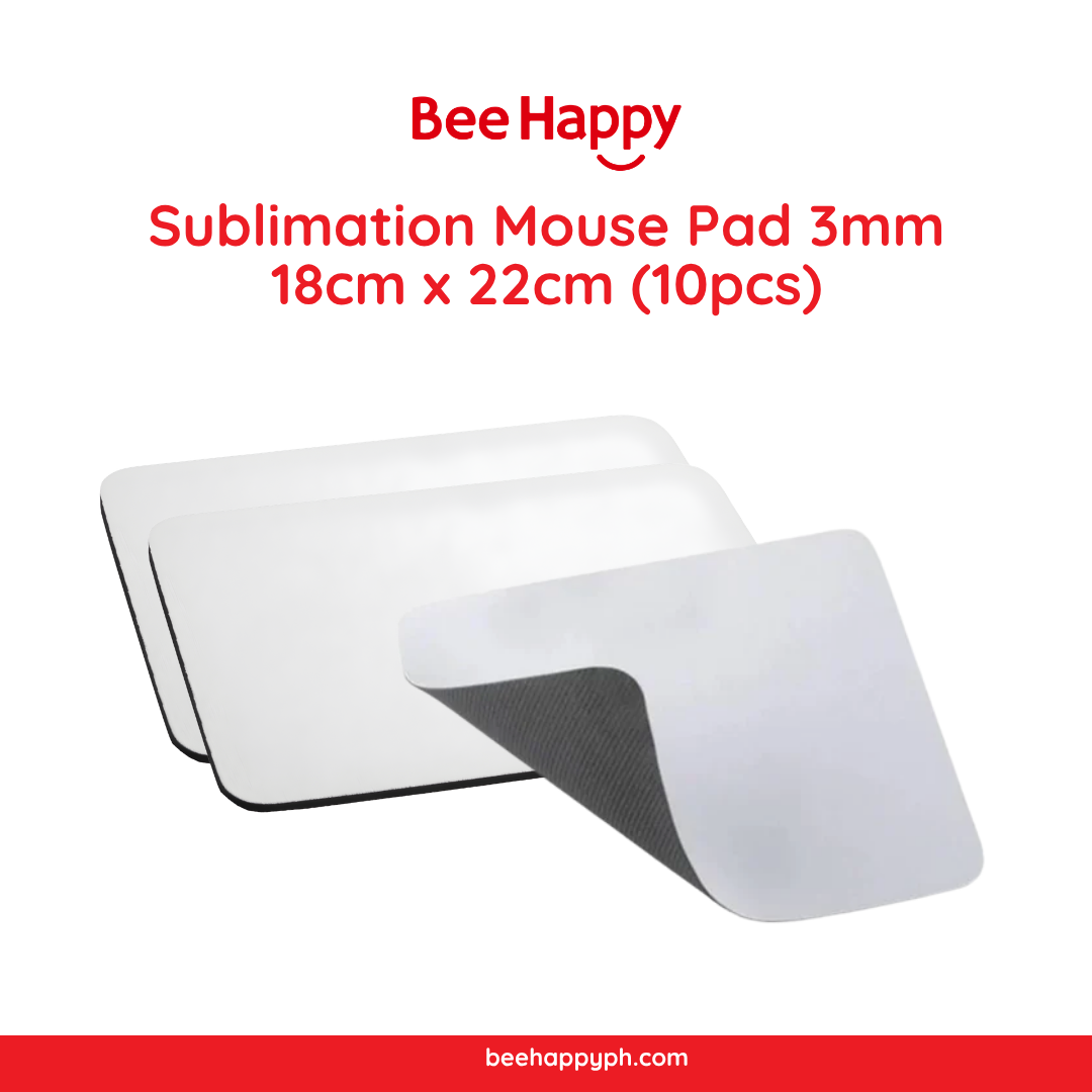 Bee Happy Sublimation Mouse Pad 3mm 18cm x 22cm (10pcs)