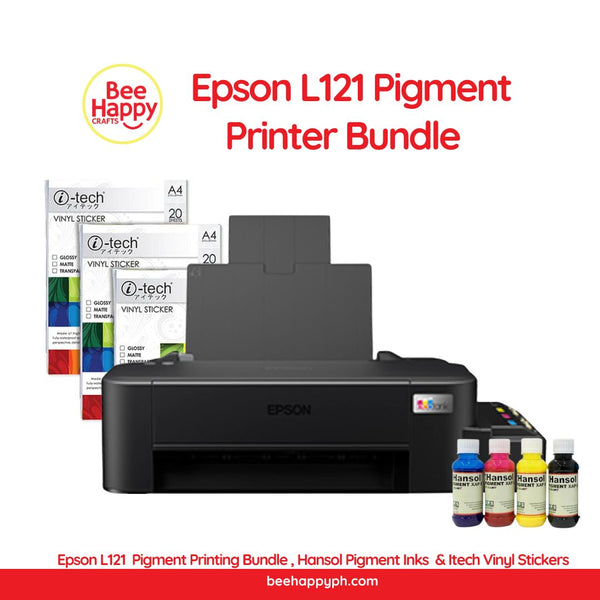 Epson L121 Pigment Printer Bundle (L121 + Hansol Pigment Inks + Vinyl Stickers)