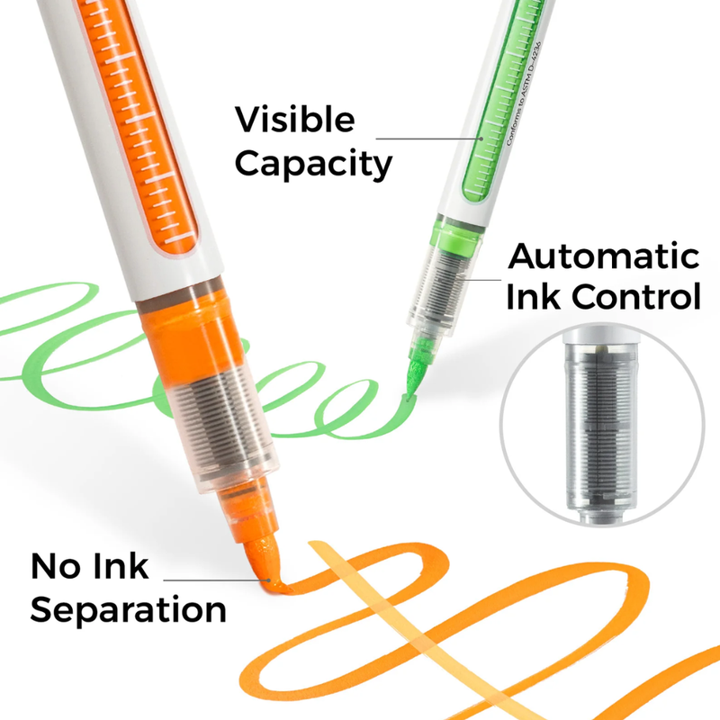 Ohuhu Nahuku Acrylic Brush Markers 24 & 48 Colors Y30-80601-46, Y30-80601-84