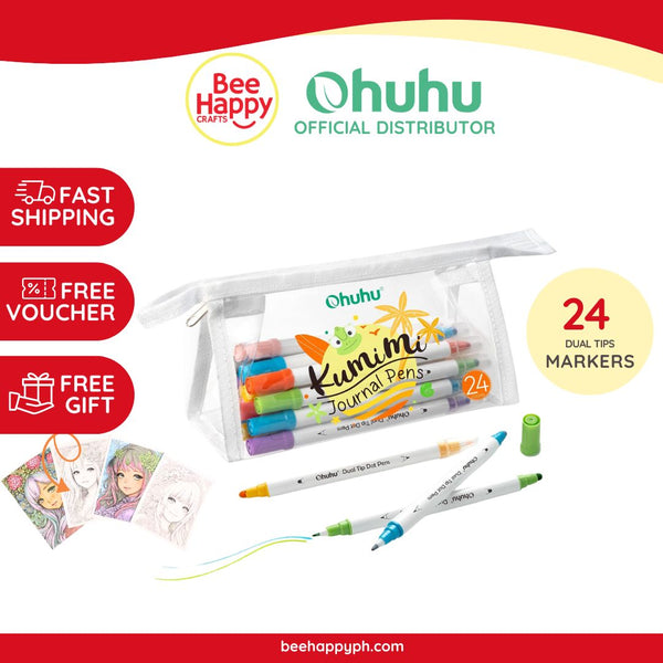 Ohuhu Kumimi 24 Colors Dot Marker Pens Dual Tips