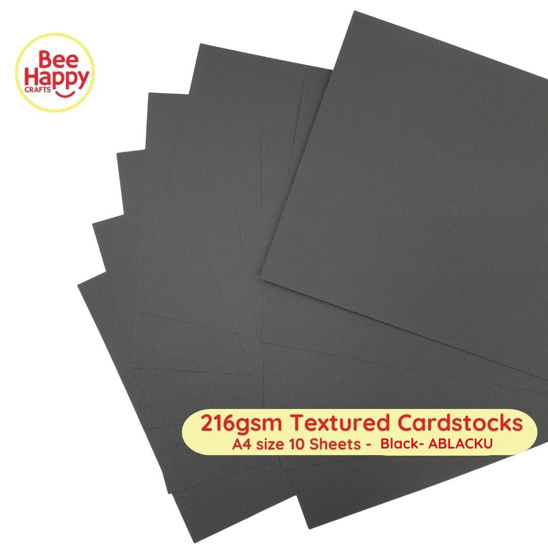 Bee Happy 216gsm Textured Cardstocks A4 Size 10 Sheets - Neutrals & Basics