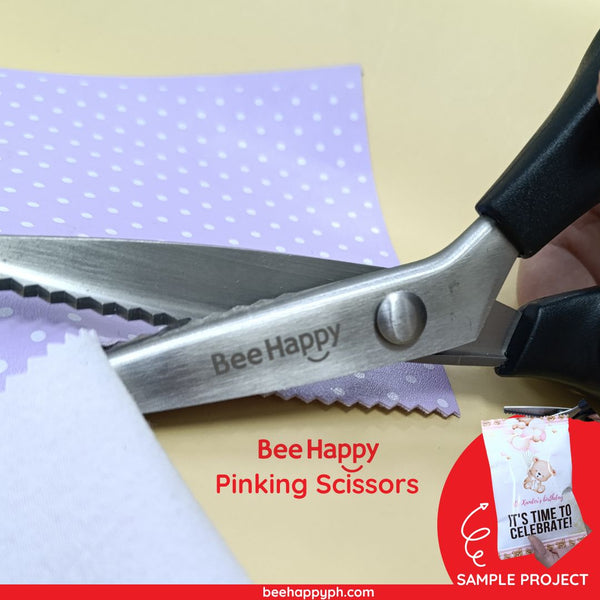 Bee Happy Pinking Scissors for Papers and Fabric (Zigzag Scissors 5mm)