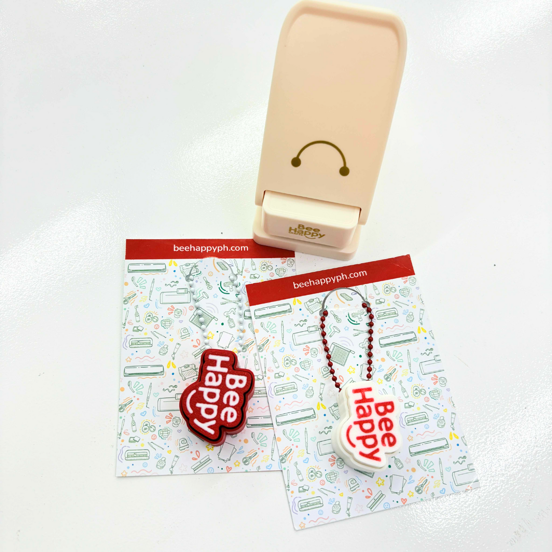 Bee Happy Keychain Punch 25mm