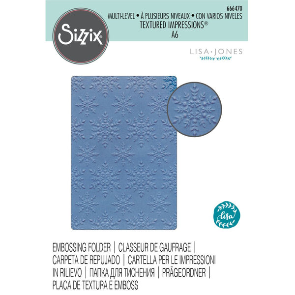 Sizzix Multi-Level Textured Impressions Embossing Folder - Snowflake Sparkle