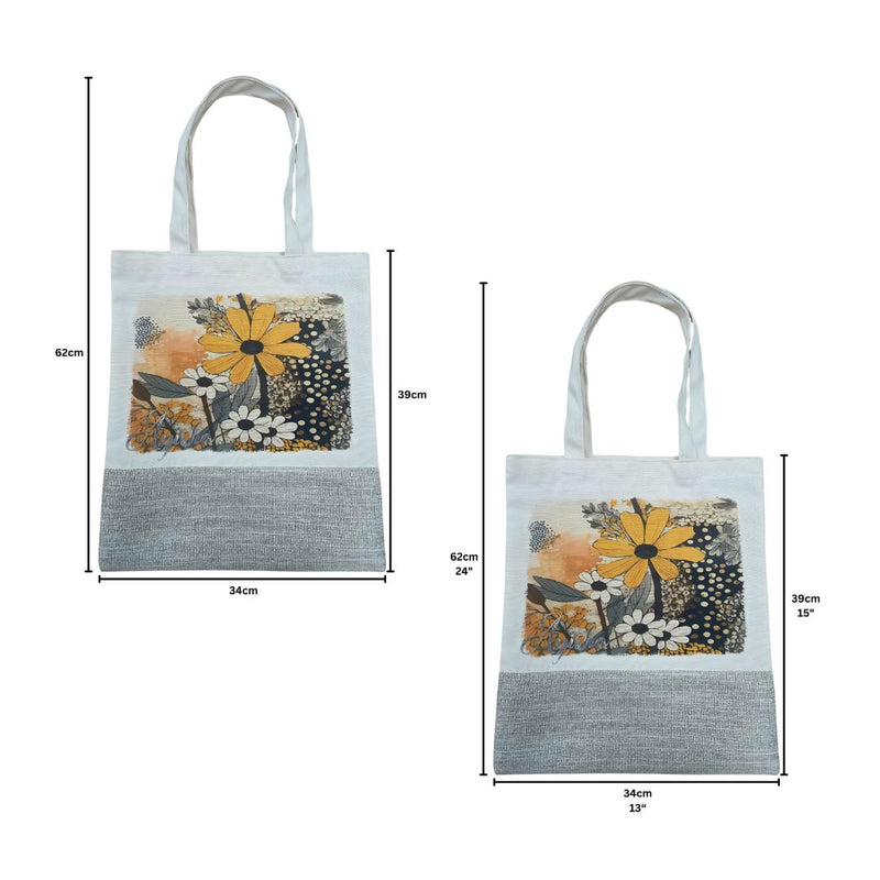 Bee Happy Sublimation Tote Bag with Decorative Base 13" x 15"