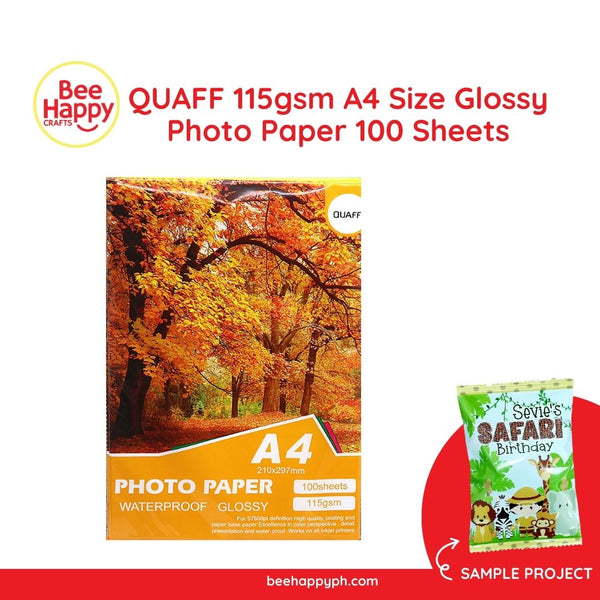 QUAFF 115gsm A4 Size Glossy Photo Paper 100 Sheets