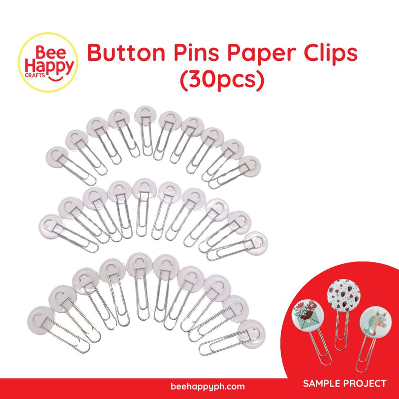 Button Pins Paper Clips 30pcs