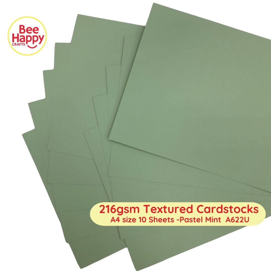 Bee Happy 216gsm Textured Cardstocks A4 Size 10 Sheets - Pastel & Dark Colors