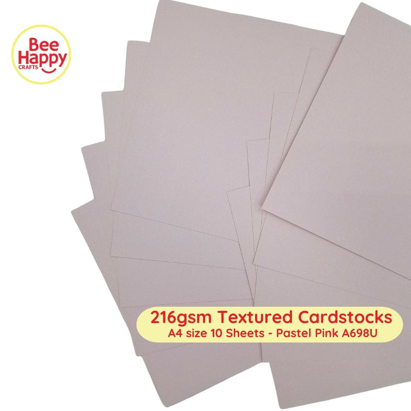 Bee Happy 216gsm Textured Cardstocks A4 Size 10 Sheets - Pastel & Dark Colors