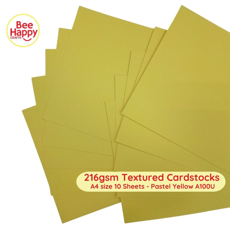 Bee Happy 216gsm Textured Cardstocks A4 Size 10 Sheets - Pastel & Dark Colors