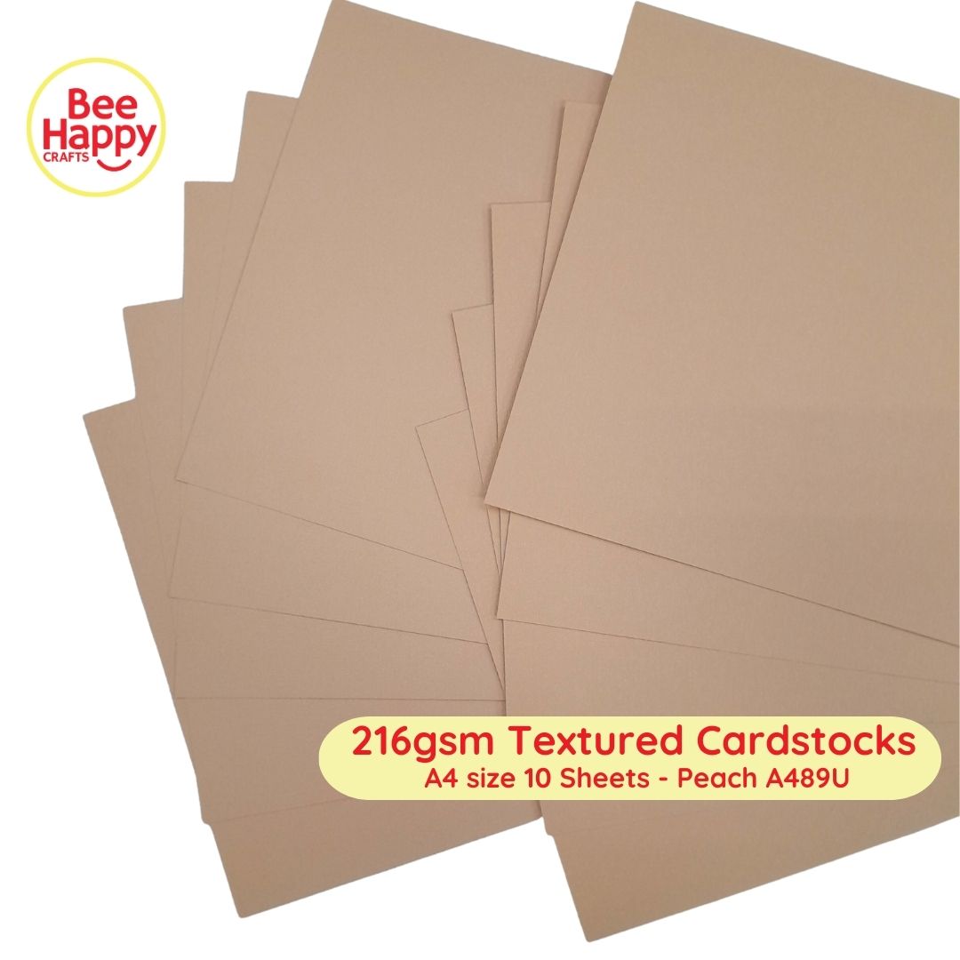 Bee Happy 216gsm Textured Cardstocks A4 Size 10 Sheets - Pastel & Dark Colors