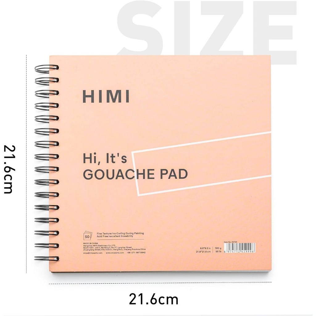 Miya Himi Gouache Pad 8.5 x 8.5 50 Sheets Mix Paper Pad