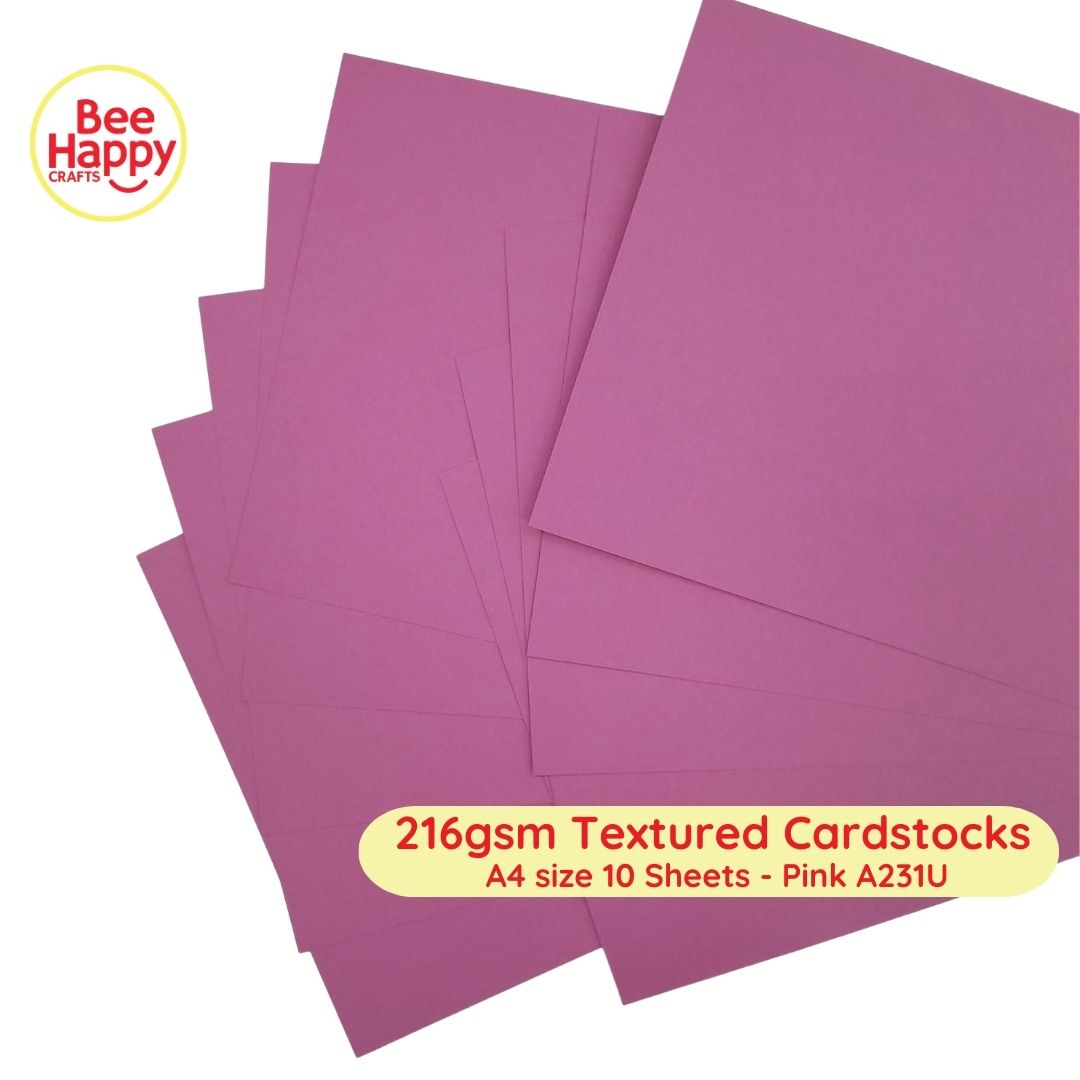 Bee Happy 216gsm Textured Cardstocks A4 Size 10 Sheets - Neutrals & Basics
