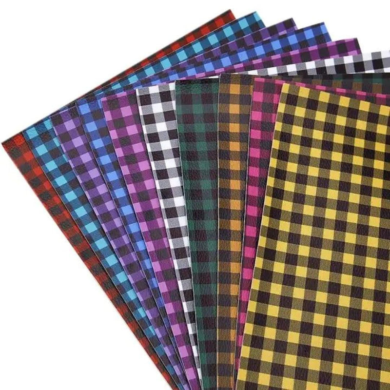 Bee Happy Faux Leather Sheets - Plaid Printed 10pcs