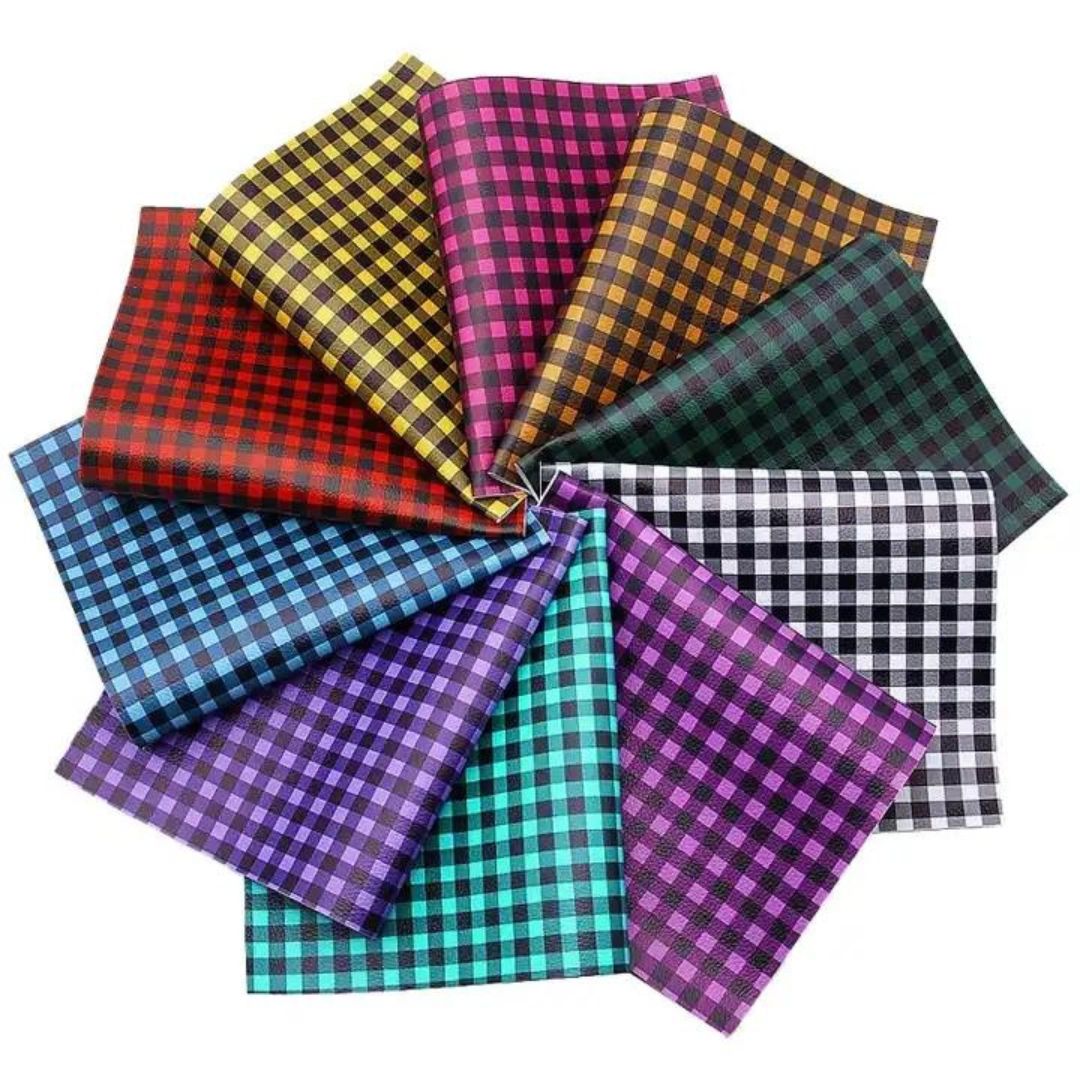 Bee Happy Faux Leather Sheets - Gingham Printed 10pcs
