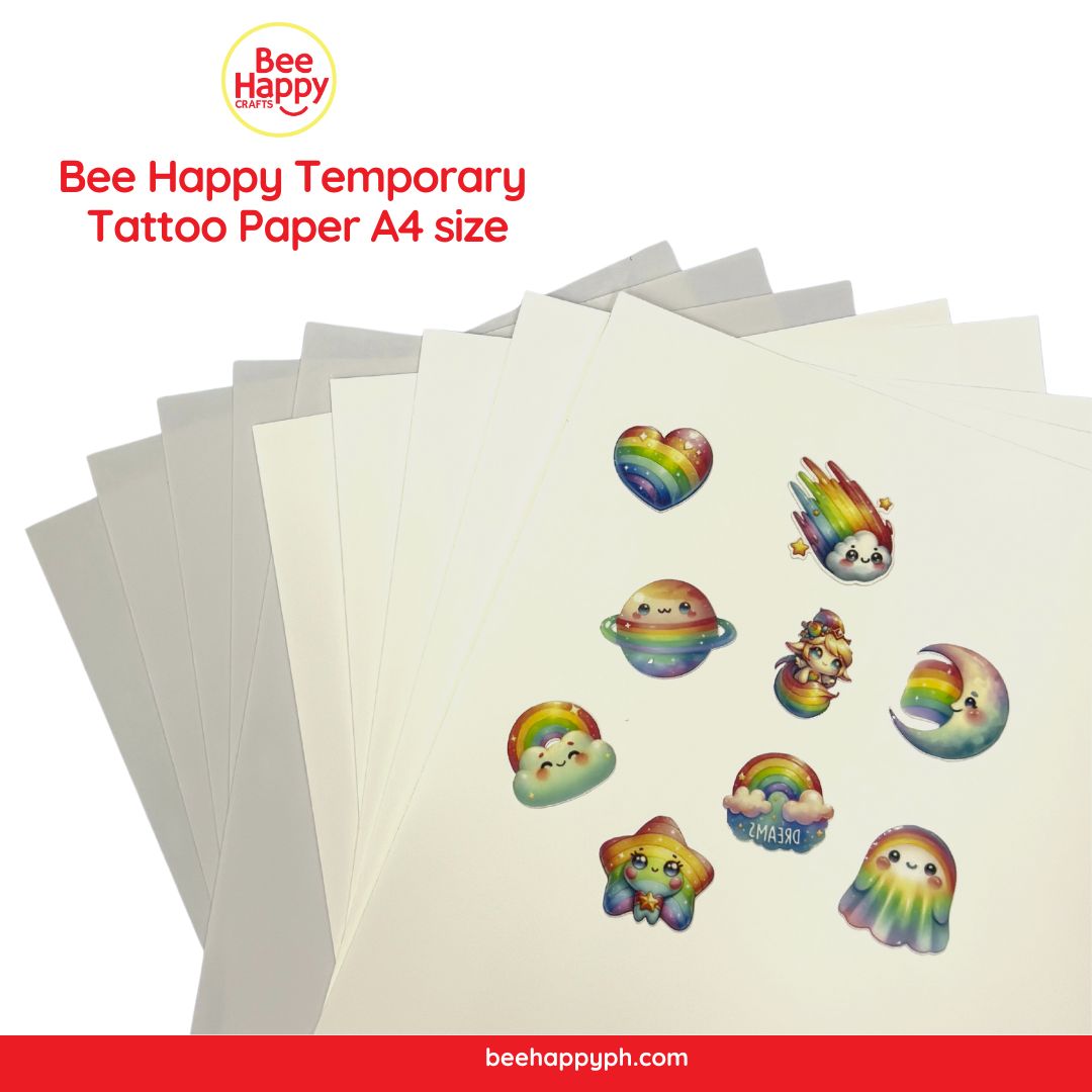 Bee Happy Temporary Tattoo Paper A4 size