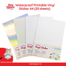 Waterproof Printable Vinyl Sticker A4 (20 Sheets) (Itech & Bee Happy)