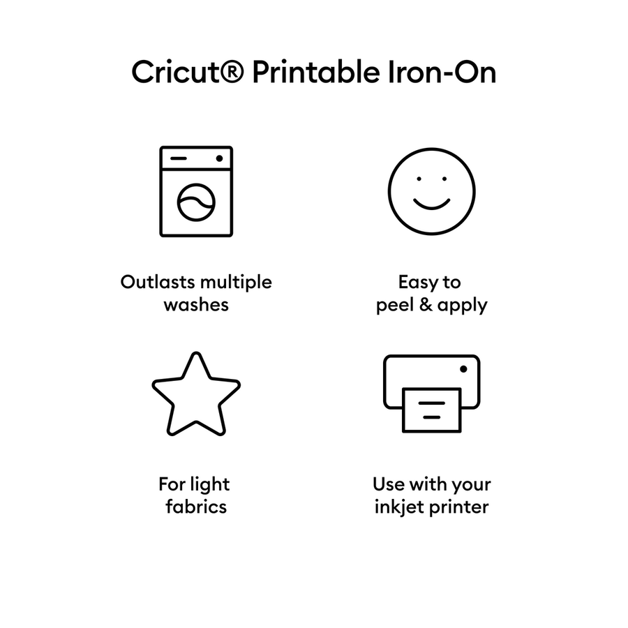 Cricut Printable Iron-On For Light Fabrics (5 sheets)