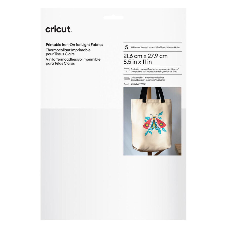Cricut Printable Iron-On For Light Fabrics (5 sheets)