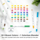 Ohuhu Pupe Paper-friendly (No Peeling) Brush and Fineliner Dual Tips 60 Colors Y30-80601-39