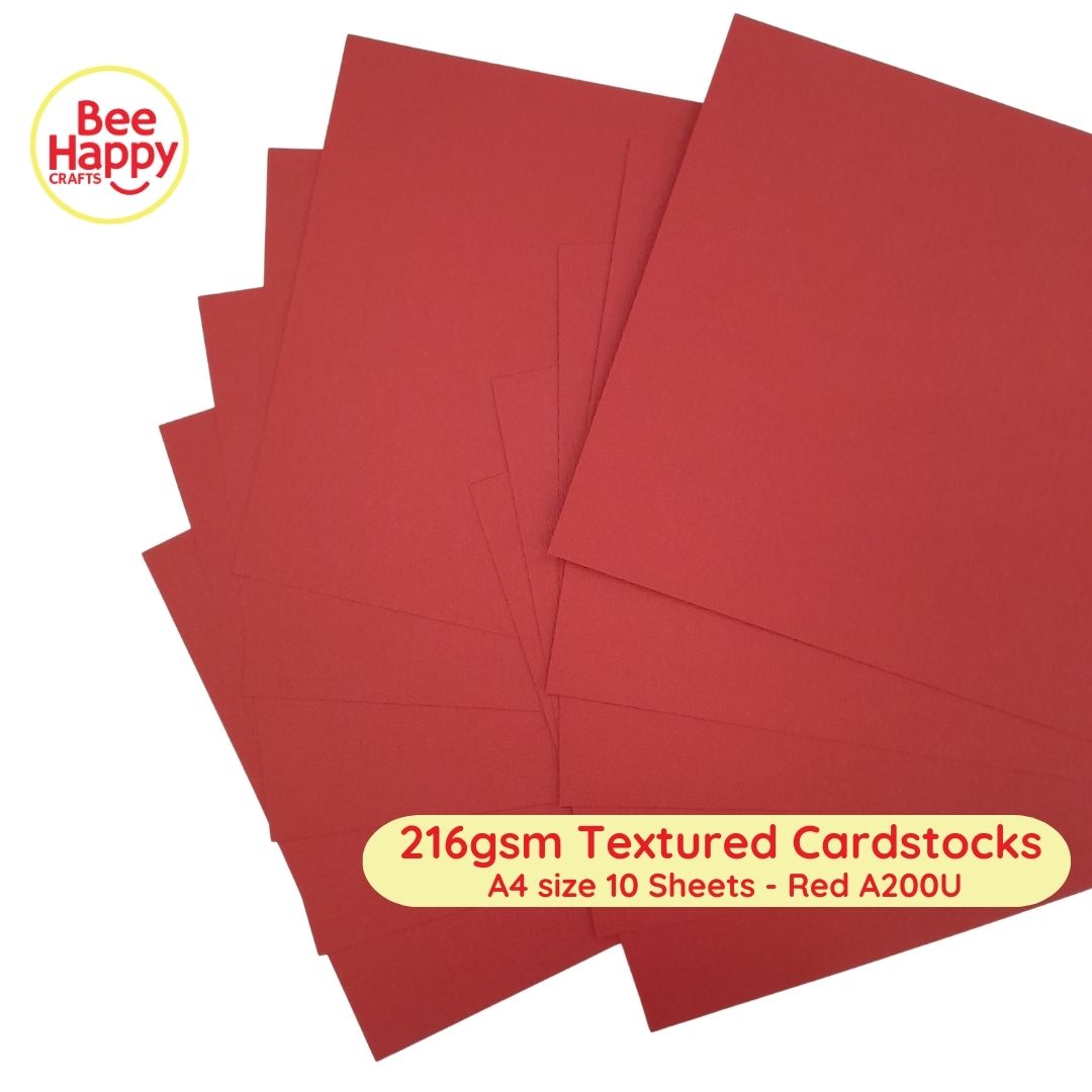 Bee Happy 216gsm Textured Cardstocks A4 Size 10 Sheets - Neutrals & Basics