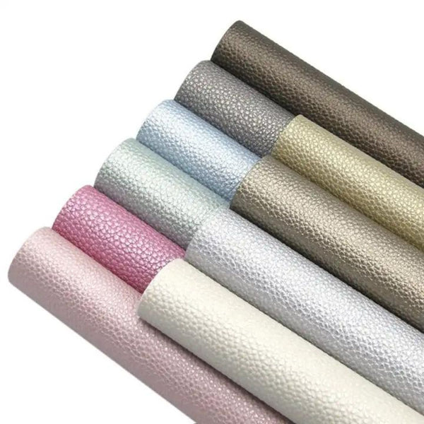 Bee Happy Faux Leather Sheets - Shiny Pearl Solid Color 10pcs