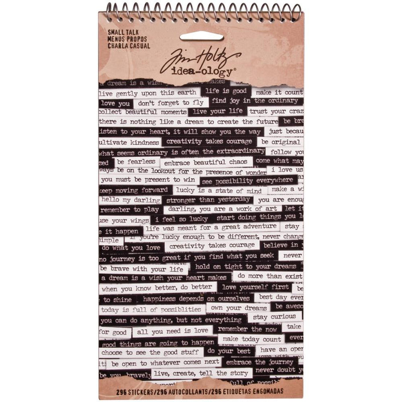 Tim Holtz Small Talk Idea-Ology Spiral Bound Sticker Book 4.5"X8.5"