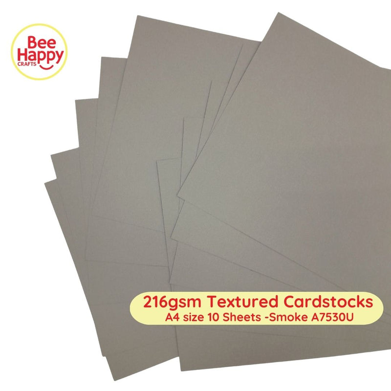 Bee Happy 216gsm Textured Cardstocks A4 Size 10 Sheets - Neutrals & Basics