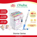 Ohuhu Markers Starter Set, 48-color Double Tipped Alcohol Markers, Fine & Chisel Alcohol-based Marker Set Y30-80401-07