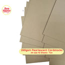 Bee Happy 260gsm Pearlescent Cardstocks A4 Size 10 Sheets - Shadow Neutral & Light Neutrals