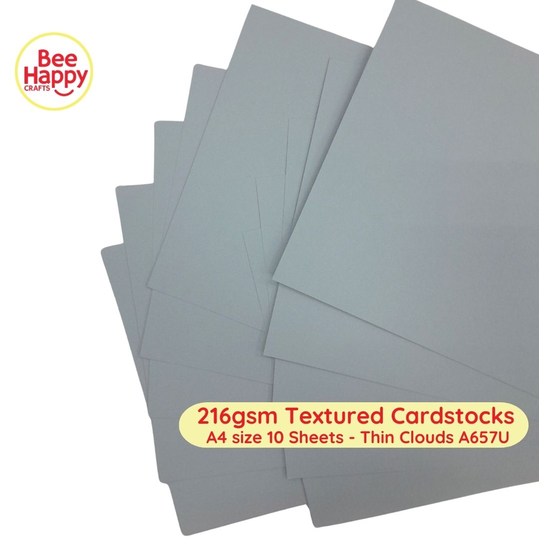 Bee Happy 216gsm Textured Cardstocks A4 Size 10 Sheets - Neutrals & Basics