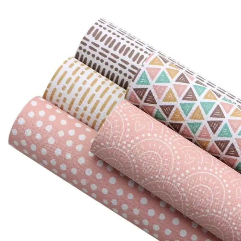 Bee Happy Faux Leather Sheets - Geometric Patterns Triangle Dot 5pcs