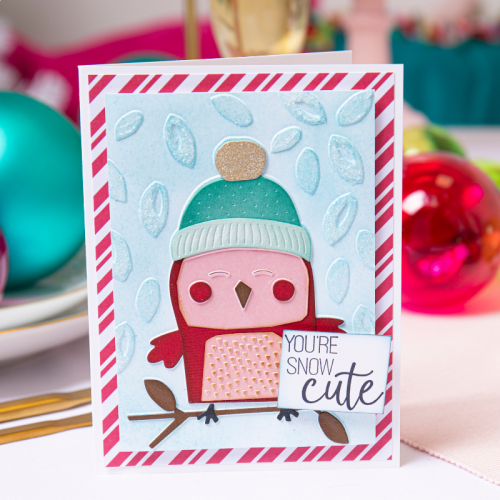 Cozy Owl - Sizzix Thinlits Die Set 11PK w/Textured Impressions Embossing Folder