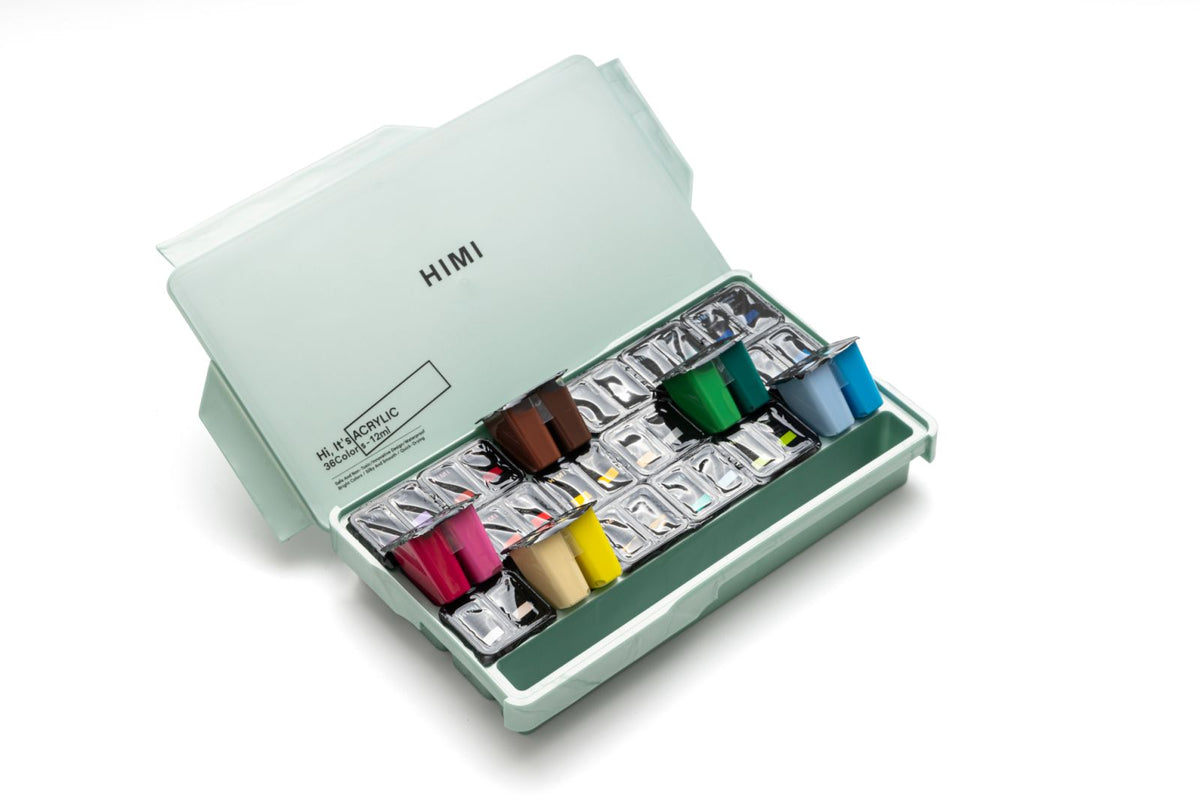 MIYA HIMI Acrylic Paint Set Jelly Cup 36 & 48 Colors (No Brush Included) Twin Cups