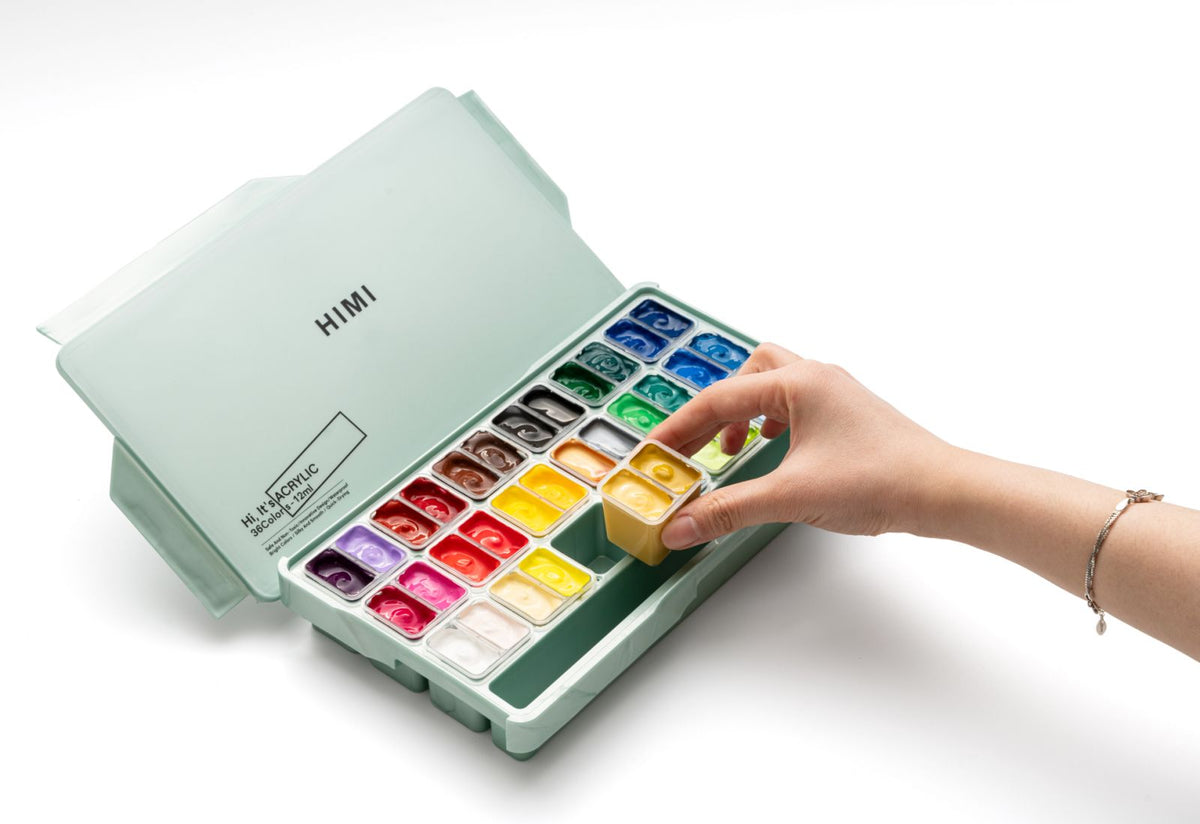 MIYA HIMI Acrylic Paint Set Jelly Cup 36 & 48 Colors (No Brush Included) Twin Cups
