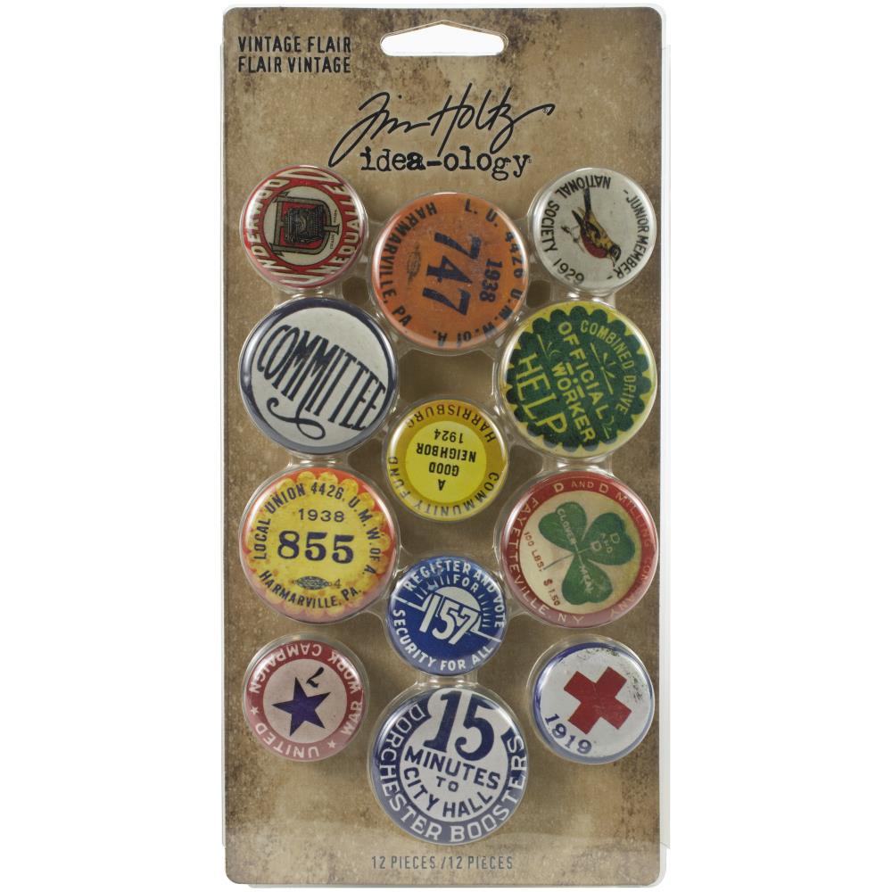 Tim Holtz Idea-Ology Metal Adornments 12/Pcs