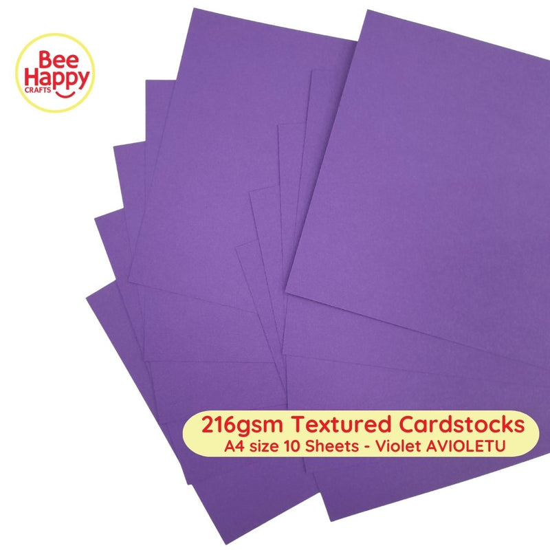 Bee Happy 216gsm Textured Cardstocks A4 Size 10 Sheets - Neutrals & Basics